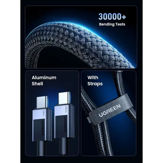 USB კაბელი UGREEN L513 (45068), 240W, Type-C to Type-C PD Fast Charging Cable, 2m, Space Gray, 7 imageUSB კაბელი UGREEN L513 (45068), 240W, Type-C to Type-C PD Fast Charging Cable, 2m, Space Gray, 7 imageUSB კაბელი UGREEN L513 (45068), 240W, Type-C to Type-C PD Fast Charging Cable, 2m, Space Gray, 7 image