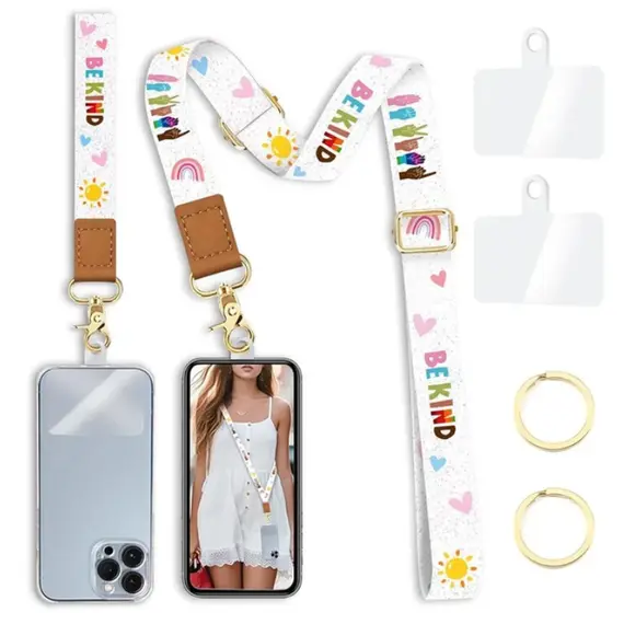 მობილურის ქეისი TVC Adjustable Crossbody Phone Lanyard Wrist Strap with 2 Tether Tabs + 2 Round Buckles - BE KINDმობილურის ქეისი TVC Adjustable Crossbody Phone Lanyard Wrist Strap with 2 Tether Tabs + 2 Round Buckles - BE KINDმობილურის ქეისი TVC Adjustable Crossbody Phone Lanyard Wrist Strap with 2 Tether Tabs + 2 Round Buckles - BE KIND