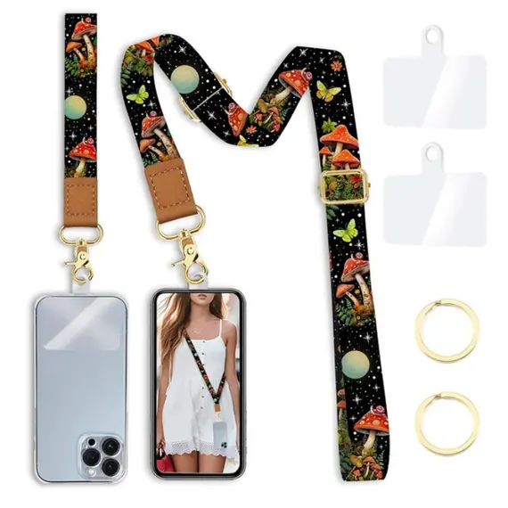 მობილურის ქეისი TVC Adjustable Crossbody Phone Lanyard Wrist Strap with 2 Tether Tabs + 2 Round Buckles - Mushroomმობილურის ქეისი TVC Adjustable Crossbody Phone Lanyard Wrist Strap with 2 Tether Tabs + 2 Round Buckles - Mushroomმობილურის ქეისი TVC Adjustable Crossbody Phone Lanyard Wrist Strap with 2 Tether Tabs + 2 Round Buckles - Mushroom