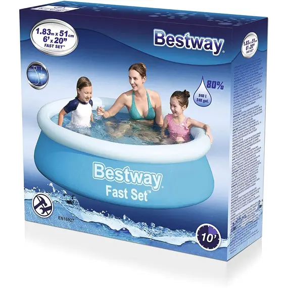 გასაბერი აუზი Bestway Fast Set Pool 1.83mx51cm 57392, 3 imageგასაბერი აუზი Bestway Fast Set Pool 1.83mx51cm 57392, 3 imageგასაბერი აუზი Bestway Fast Set Pool 1.83mx51cm 57392, 3 image
