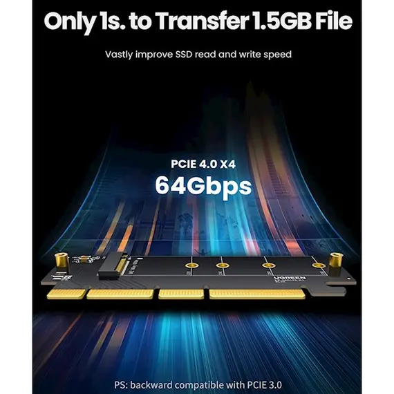 Adapter Ugreen CM465 (30715), UGREEN PCIe 4.0 (16 ×) to M.2 NVMe Expansion Card, 5 imageAdapter Ugreen CM465 (30715), UGREEN PCIe 4.0 (16 ×) to M.2 NVMe Expansion Card, 5 imageAdapter Ugreen CM465 (30715), UGREEN PCIe 4.0 (16 ×) to M.2 NVMe Expansion Card, 5 image