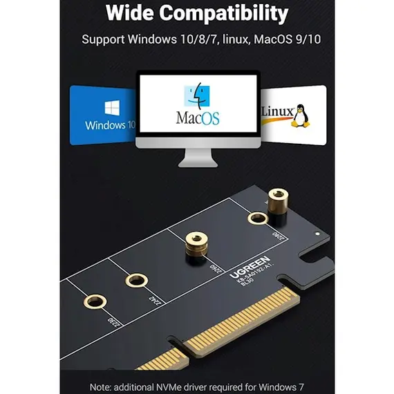 Adapter Ugreen CM465 (30715), UGREEN PCIe 4.0 (16 ×) to M.2 NVMe Expansion Card, 4 imageAdapter Ugreen CM465 (30715), UGREEN PCIe 4.0 (16 ×) to M.2 NVMe Expansion Card, 4 imageAdapter Ugreen CM465 (30715), UGREEN PCIe 4.0 (16 ×) to M.2 NVMe Expansion Card, 4 image