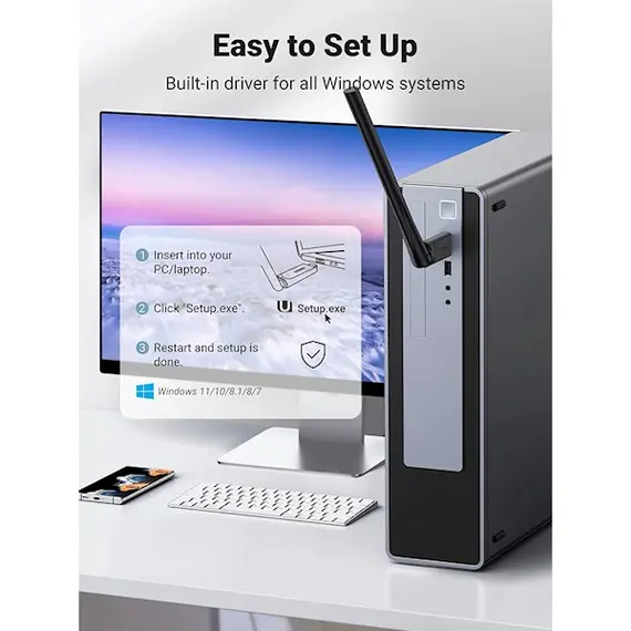 Wi-Fi adapter UGREEN CM496 (90339), Wifi Adapter, Black, 3 imageWi-Fi adapter UGREEN CM496 (90339), Wifi Adapter, Black, 3 imageWi-Fi adapter UGREEN CM496 (90339), Wifi Adapter, Black, 3 image