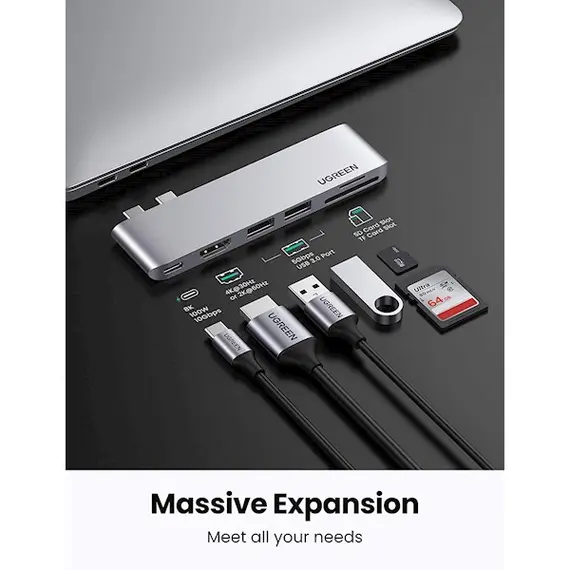 USB-C ჰაბი UGREEN (80856) USB-C Multifunction Adapter, 2 imageUSB-C ჰაბი UGREEN (80856) USB-C Multifunction Adapter, 2 imageUSB-C ჰაბი UGREEN (80856) USB-C Multifunction Adapter, 2 image