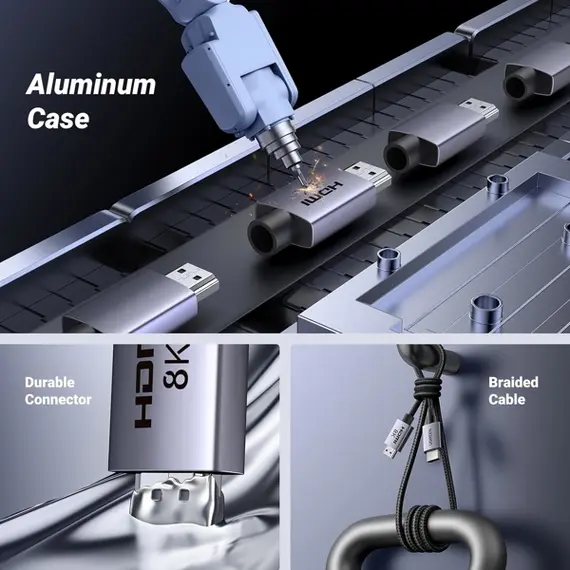 HDMI Cable UGREEN HD171 (25908), 8K HDMI To HDMI, 1M, Gray, 6 imageHDMI Cable UGREEN HD171 (25908), 8K HDMI To HDMI, 1M, Gray, 6 imageHDMI Cable UGREEN HD171 (25908), 8K HDMI To HDMI, 1M, Gray, 6 image