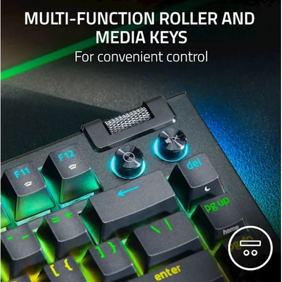 კლავიატურა Razer Keyboard BlackWidow V4 75% RGB 83key Mechanical Tactile Switch GEN-3 USB EN, black, 3 imageკლავიატურა Razer Keyboard BlackWidow V4 75% RGB 83key Mechanical Tactile Switch GEN-3 USB EN, black, 3 imageკლავიატურა Razer Keyboard BlackWidow V4 75% RGB 83key Mechanical Tactile Switch GEN-3 USB EN, black, 3 image