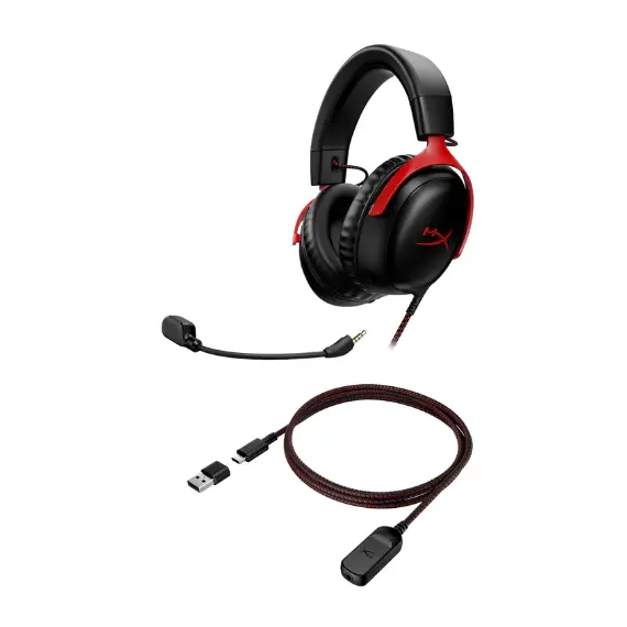 Headset HyperX Cloud III – Wired Gaming Headset, PC, PS5, Xbox Series X|S Black/Red (727A9AA), 6 imageHeadset HyperX Cloud III – Wired Gaming Headset, PC, PS5, Xbox Series X|S Black/Red (727A9AA), 6 imageHeadset HyperX Cloud III – Wired Gaming Headset, PC, PS5, Xbox Series X|S Black/Red (727A9AA), 6 image