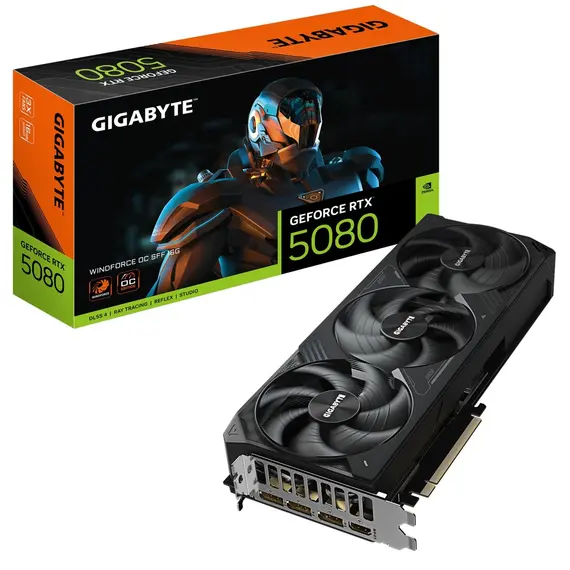 ვიდეო დაფა GIGABYTE Graphic Adapter GeForce RTX 5080 16GB GDDR7 WINDFORCE OCვიდეო დაფა GIGABYTE Graphic Adapter GeForce RTX 5080 16GB GDDR7 WINDFORCE OCვიდეო დაფა GIGABYTE Graphic Adapter GeForce RTX 5080 16GB GDDR7 WINDFORCE OC