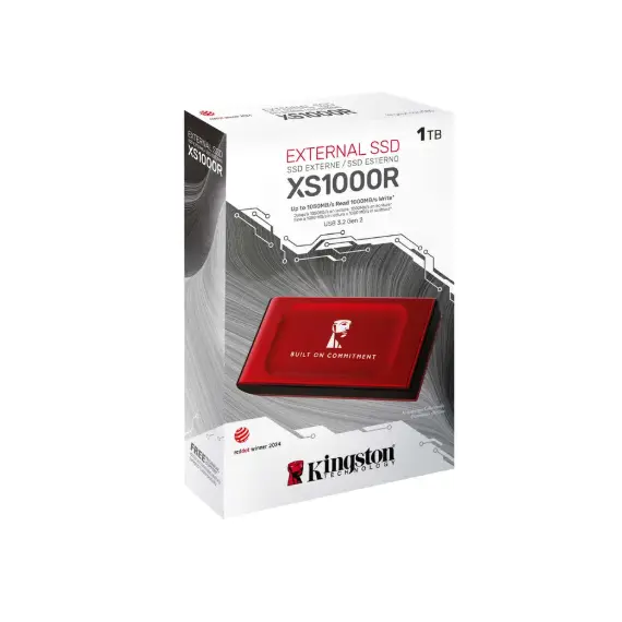 Kingston SXS1000 1TB USB-C Portable SSD - Up to 1050MB/s - Red, 2 imageKingston SXS1000 1TB USB-C Portable SSD - Up to 1050MB/s - Red, 2 imageKingston SXS1000 1TB USB-C Portable SSD - Up to 1050MB/s - Red, 2 image