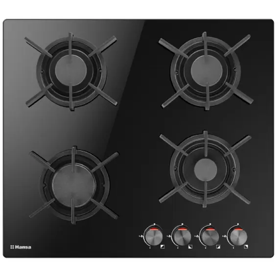 Hansa Hob gas on glass, 59cm, cast-iron, blackHansa Hob gas on glass, 59cm, cast-iron, blackHansa Hob gas on glass, 59cm, cast-iron, black