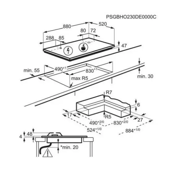 გაზქურის ზედაპირი Electrolux KDI951723K, 3 imageგაზქურის ზედაპირი Electrolux KDI951723K, 3 imageგაზქურის ზედაპირი Electrolux KDI951723K, 3 image