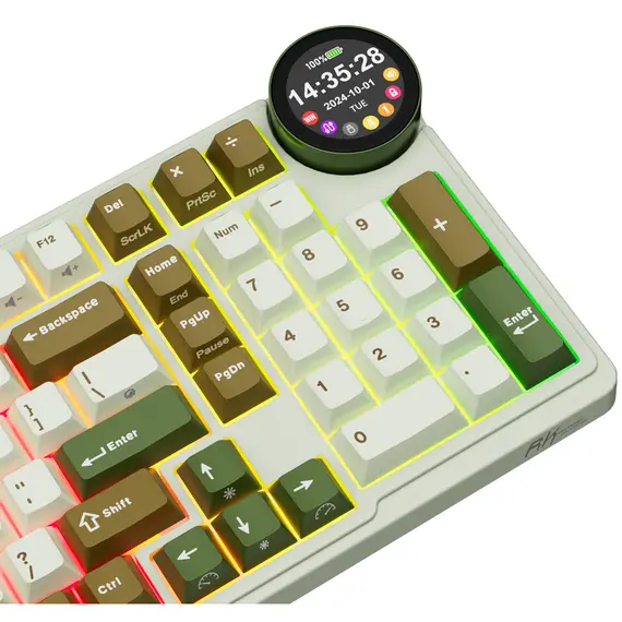 კლავიატურა Royal Kludge RK N99 RGB Mechanical Keyboard, Cream Switch, Hot Swappable, Wireless, USB, Bluetooth, 2.4GHz, Palm Green, 3 imageკლავიატურა Royal Kludge RK N99 RGB Mechanical Keyboard, Cream Switch, Hot Swappable, Wireless, USB, Bluetooth, 2.4GHz, Palm Green, 3 imageკლავიატურა Royal Kludge RK N99 RGB Mechanical Keyboard, Cream Switch, Hot Swappable, Wireless, USB, Bluetooth, 2.4GHz, Palm Green, 3 image