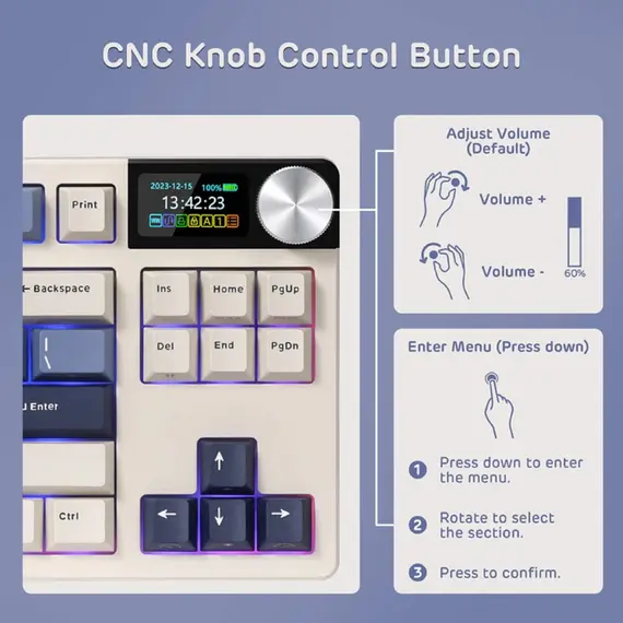 Royal Kludge RK S85 RGB Mechanical Keyboard, Cloud switch, Hot Swappable, Wireless, Type-C, Bluetooth, 2.4GHz, Horizon Blue, 2 imageRoyal Kludge RK S85 RGB Mechanical Keyboard, Cloud switch, Hot Swappable, Wireless, Type-C, Bluetooth, 2.4GHz, Horizon Blue, 2 imageRoyal Kludge RK S85 RGB Mechanical Keyboard, Cloud switch, Hot Swappable, Wireless, Type-C, Bluetooth, 2.4GHz, Horizon Blue, 2 image