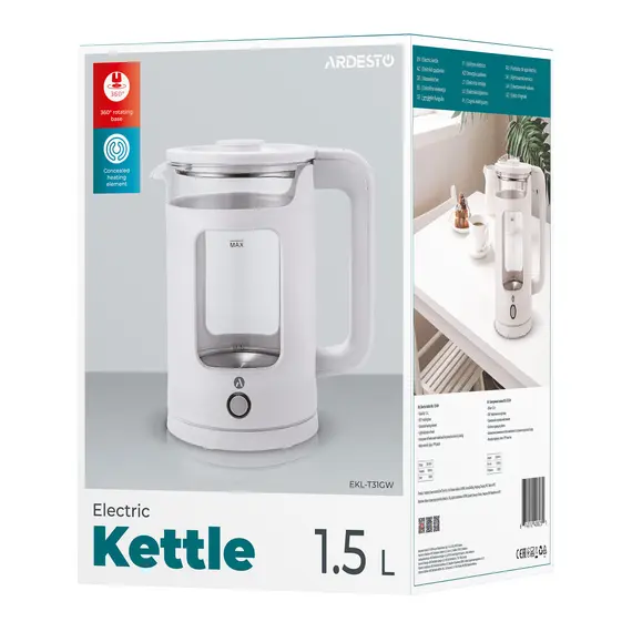 Ardesto Electric Kettle EKL-T31GW, 8 imageArdesto Electric Kettle EKL-T31GW, 8 imageArdesto Electric Kettle EKL-T31GW, 8 image