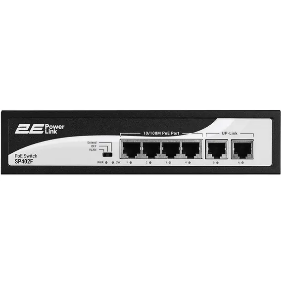 სვიჩი 2E PowerLink Switch SP402F 6xFE (4xPoE, 2xUplink), 55W, Unmanaged, 5 imageსვიჩი 2E PowerLink Switch SP402F 6xFE (4xPoE, 2xUplink), 55W, Unmanaged, 5 imageსვიჩი 2E PowerLink Switch SP402F 6xFE (4xPoE, 2xUplink), 55W, Unmanaged, 5 image