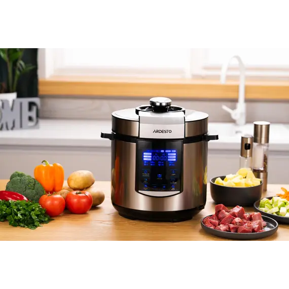 მულტისახარში Ardesto pressure cooker, 900W, bowl-6l, electronic control, recipes book, iron/plastic, silver, 2 imageმულტისახარში Ardesto pressure cooker, 900W, bowl-6l, electronic control, recipes book, iron/plastic, silver, 2 imageმულტისახარში Ardesto pressure cooker, 900W, bowl-6l, electronic control, recipes book, iron/plastic, silver, 2 image