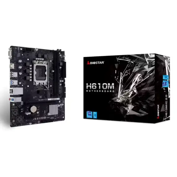 დედა დაფა Biostar Mainboard, H610MHC 2.0 Socket 1700 DDR4, uATX, GbEდედა დაფა Biostar Mainboard, H610MHC 2.0 Socket 1700 DDR4, uATX, GbEდედა დაფა Biostar Mainboard, H610MHC 2.0 Socket 1700 DDR4, uATX, GbE