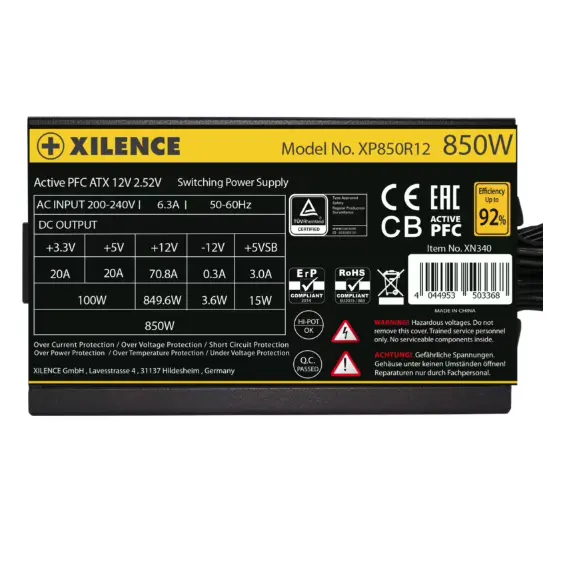 Xilence Power Supply Gaming Series XP850R12-850 Watt 80+ Gold, 2 imageXilence Power Supply Gaming Series XP850R12-850 Watt 80+ Gold, 2 imageXilence Power Supply Gaming Series XP850R12-850 Watt 80+ Gold, 2 image