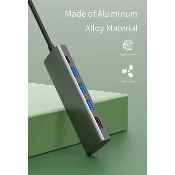 USB Hub WiWU Alpha 531H Grey, 5 imageUSB Hub WiWU Alpha 531H Grey, 5 imageUSB Hub WiWU Alpha 531H Grey, 5 image