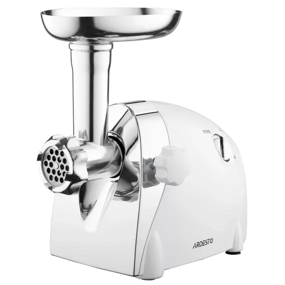 Meat grinder Ardesto, 2000W, prod.-1.9kg/min, 3 cutting plates + for sausage plates, 3 vegetable slicers, plastic, silverMeat grinder Ardesto, 2000W, prod.-1.9kg/min, 3 cutting plates + for sausage plates, 3 vegetable slicers, plastic, silverMeat grinder Ardesto, 2000W, prod.-1.9kg/min, 3 cutting plates + for sausage plates, 3 vegetable slicers, plastic, silver