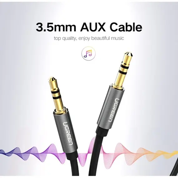 Audio cable UGREEN AV119 (10733), 3.5mm Male to 3.5mm Male Cable, 1m, Black, 2 imageAudio cable UGREEN AV119 (10733), 3.5mm Male to 3.5mm Male Cable, 1m, Black, 2 imageAudio cable UGREEN AV119 (10733), 3.5mm Male to 3.5mm Male Cable, 1m, Black, 2 image