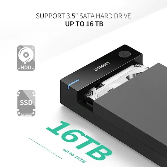 Hard Disk Case UGREEN US222 (50422) USB 3.5 Inch HDD Enclosure SSD SATA USB 3.0 power Adapter, 4 imageHard Disk Case UGREEN US222 (50422) USB 3.5 Inch HDD Enclosure SSD SATA USB 3.0 power Adapter, 4 imageHard Disk Case UGREEN US222 (50422) USB 3.5 Inch HDD Enclosure SSD SATA USB 3.0 power Adapter, 4 image
