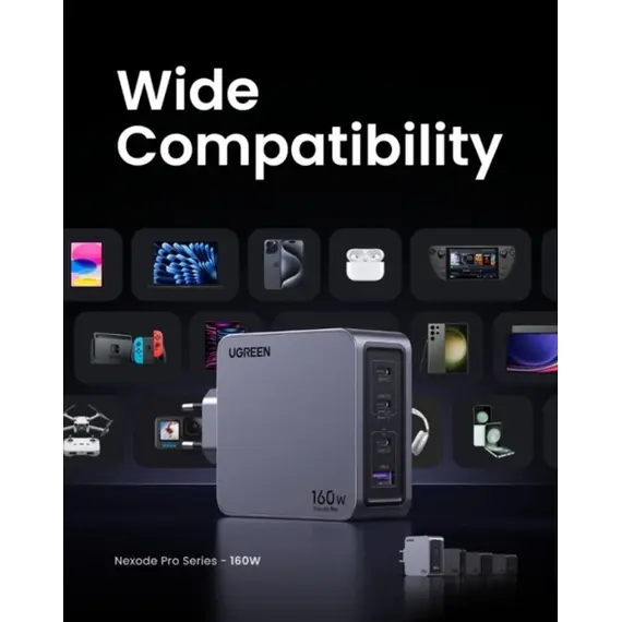 მობილურის დამტენი UGREEN X763 (25877) Nexode Pro, 160W, Type-C, USB, Grey, 5 imageმობილურის დამტენი UGREEN X763 (25877) Nexode Pro, 160W, Type-C, USB, Grey, 5 imageმობილურის დამტენი UGREEN X763 (25877) Nexode Pro, 160W, Type-C, USB, Grey, 5 image
