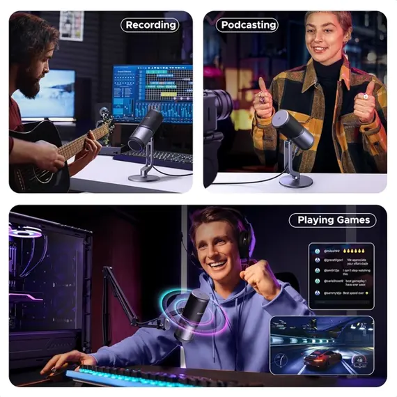 მიკროფონი UGREEN CM769 (35629), Microphone for PC, RGB, USB, 3.5mm, Black, 6 imageმიკროფონი UGREEN CM769 (35629), Microphone for PC, RGB, USB, 3.5mm, Black, 6 imageმიკროფონი UGREEN CM769 (35629), Microphone for PC, RGB, USB, 3.5mm, Black, 6 image