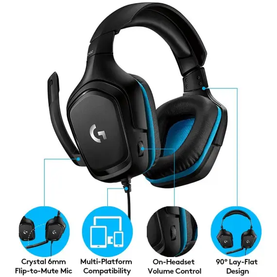 ყურსასმენი LOGITECH G432 Wired Gaming Headset 7.1 - LEATHERETTE - BLACK/BLUE - USB, 4 imageყურსასმენი LOGITECH G432 Wired Gaming Headset 7.1 - LEATHERETTE - BLACK/BLUE - USB, 4 imageყურსასმენი LOGITECH G432 Wired Gaming Headset 7.1 - LEATHERETTE - BLACK/BLUE - USB, 4 image