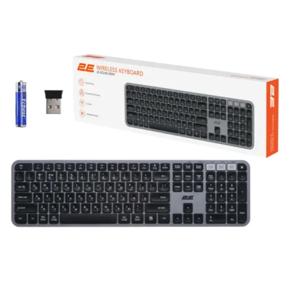 Keyboard 2E Keyboard membrane KS240 110key, WL/BT, EN/UK, grey-black, 7 imageKeyboard 2E Keyboard membrane KS240 110key, WL/BT, EN/UK, grey-black, 7 imageKeyboard 2E Keyboard membrane KS240 110key, WL/BT, EN/UK, grey-black, 7 image
