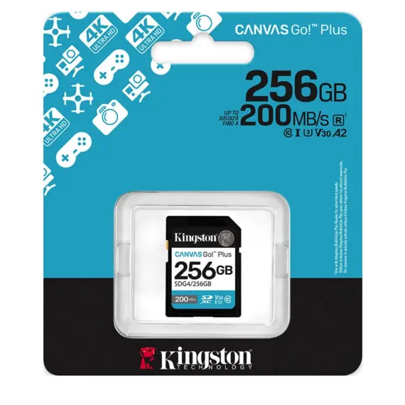 მეხსიერების ბარათი Kingston Canvas Go Plus 256GB SD Card | Up to 200MB/s | Class 10, UHS-I, U3, V30 | SDG4/256GB, 3 imageმეხსიერების ბარათი Kingston Canvas Go Plus 256GB SD Card | Up to 200MB/s | Class 10, UHS-I, U3, V30 | SDG4/256GB, 3 imageმეხსიერების ბარათი Kingston Canvas Go Plus 256GB SD Card | Up to 200MB/s | Class 10, UHS-I, U3, V30 | SDG4/256GB, 3 image